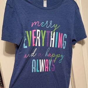 Christmas Graphic Tee with Colorful Text